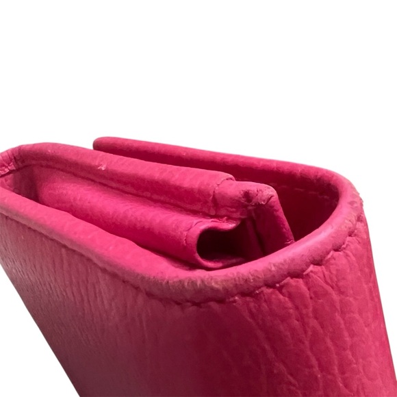 Gucci GG Marmont Calfskin Pebbled Leather Hot Pink Barbie Continental Wallet - Picture 9 of 15